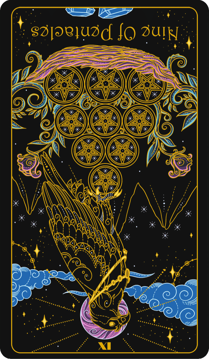 nine of pentacles reversed