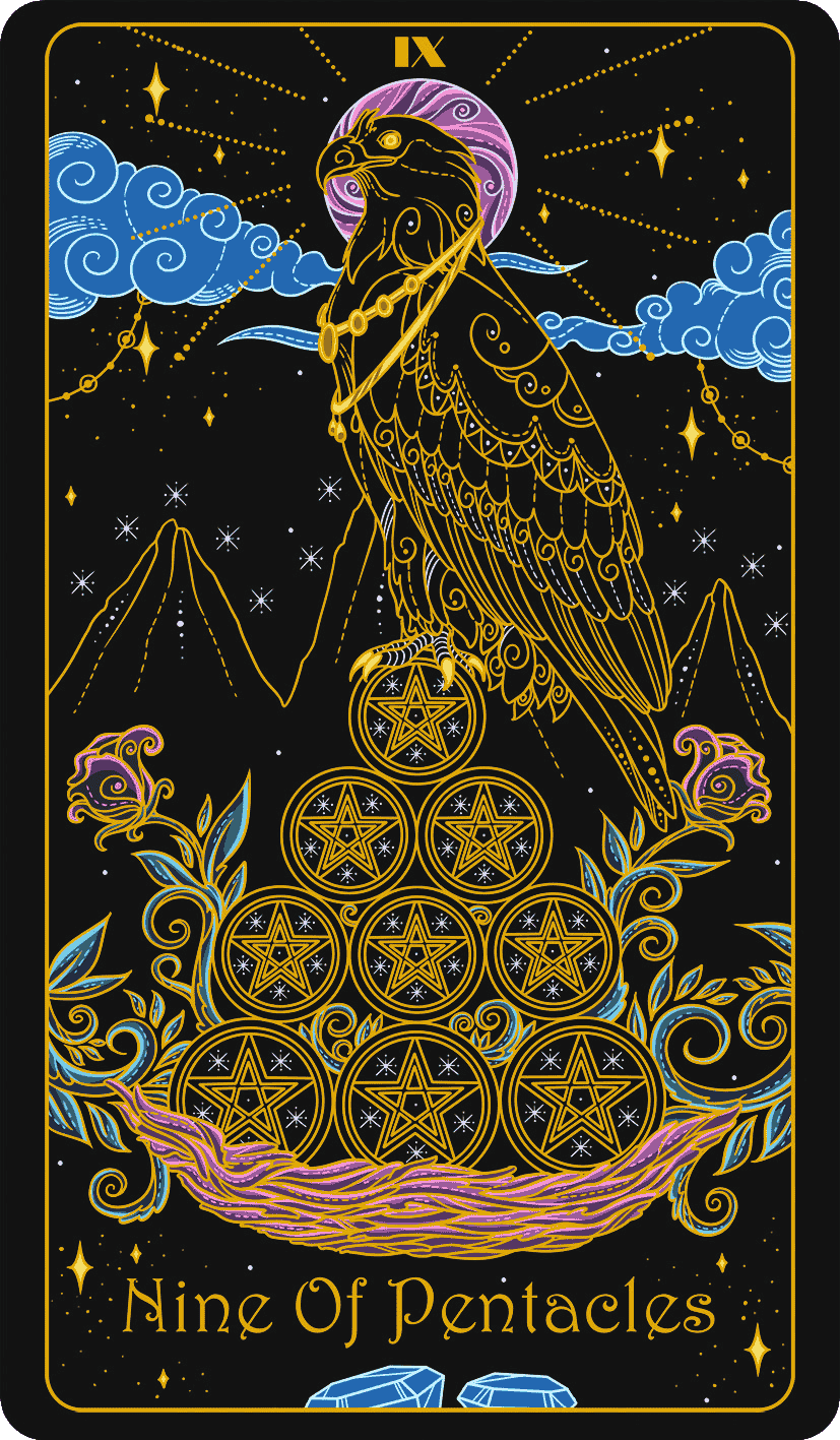 nine of pentacles upright