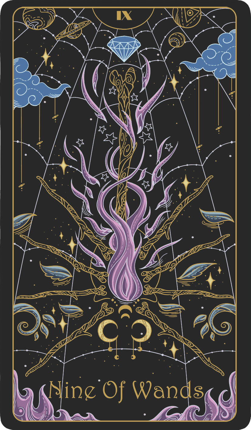 nine of wands upright