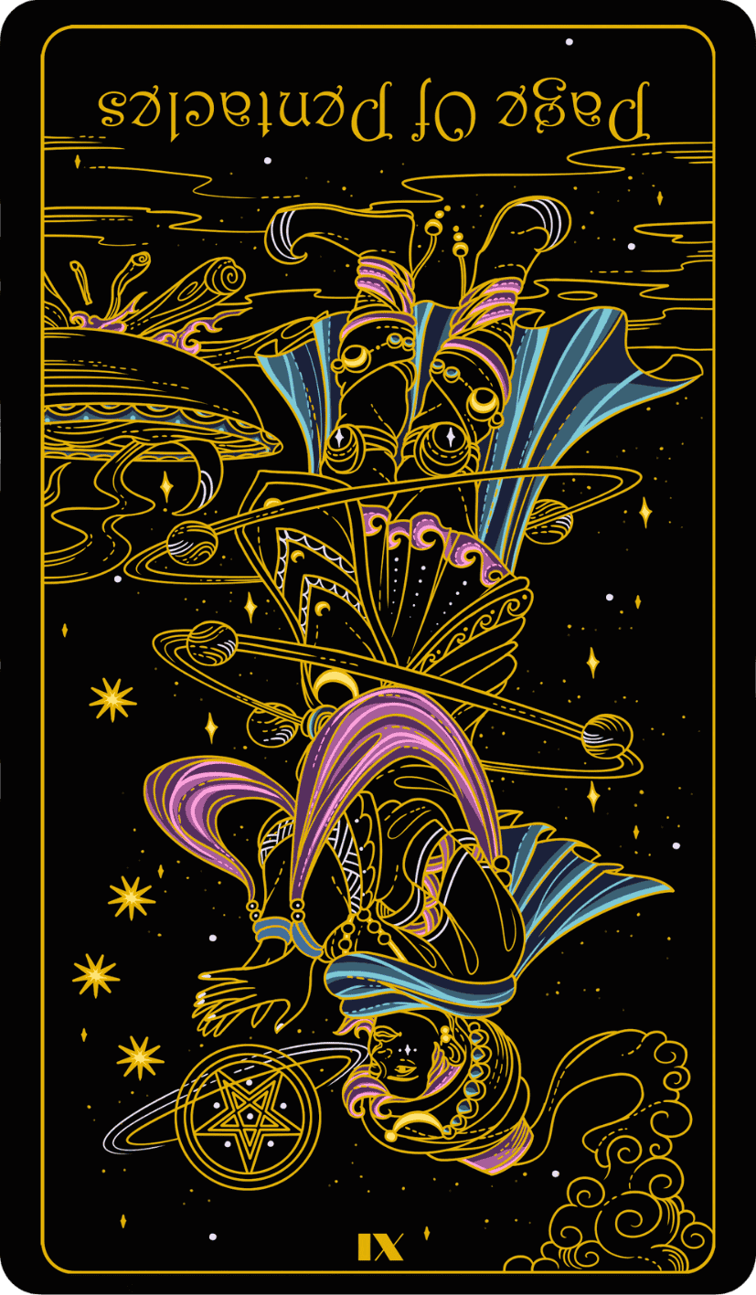 page of pentacles reversed