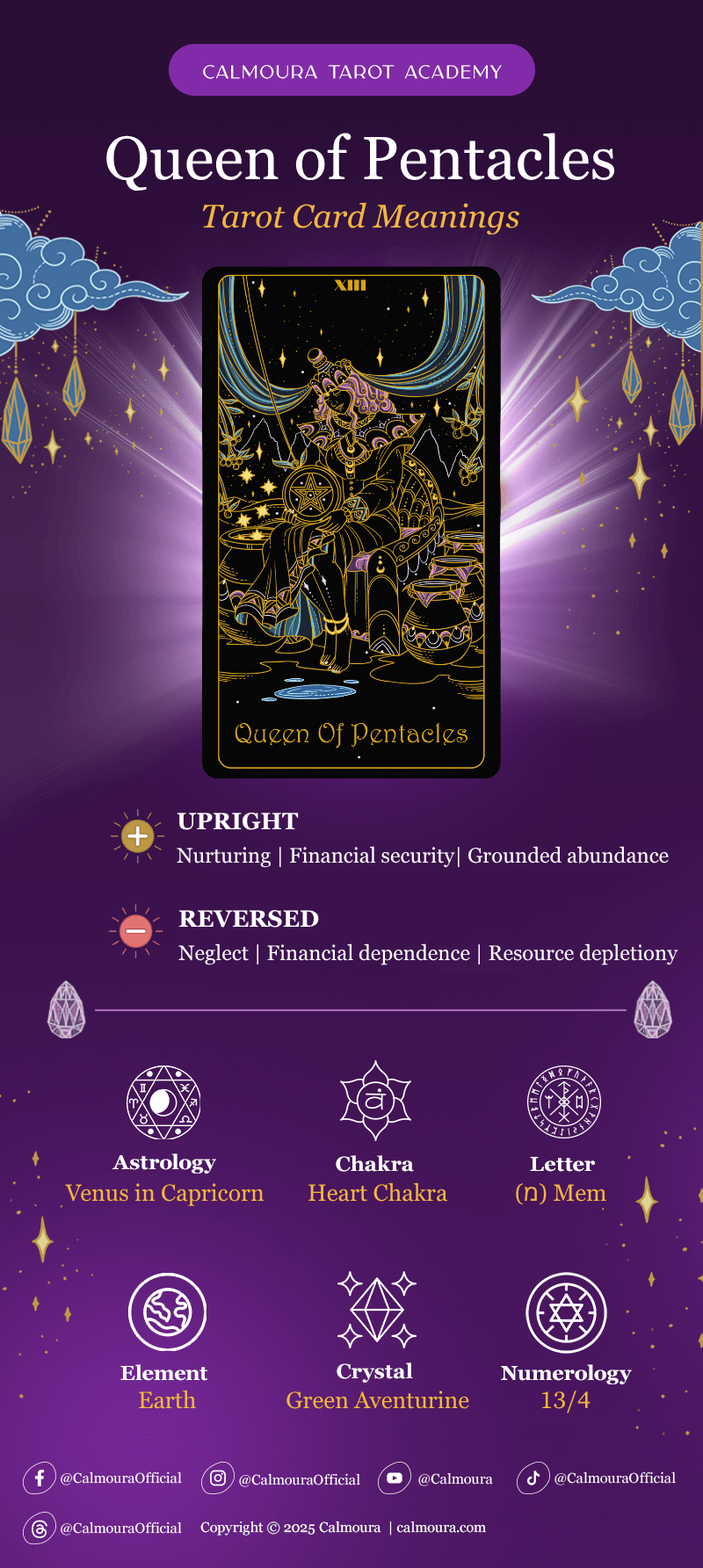 queen of pentacles cheat sheet