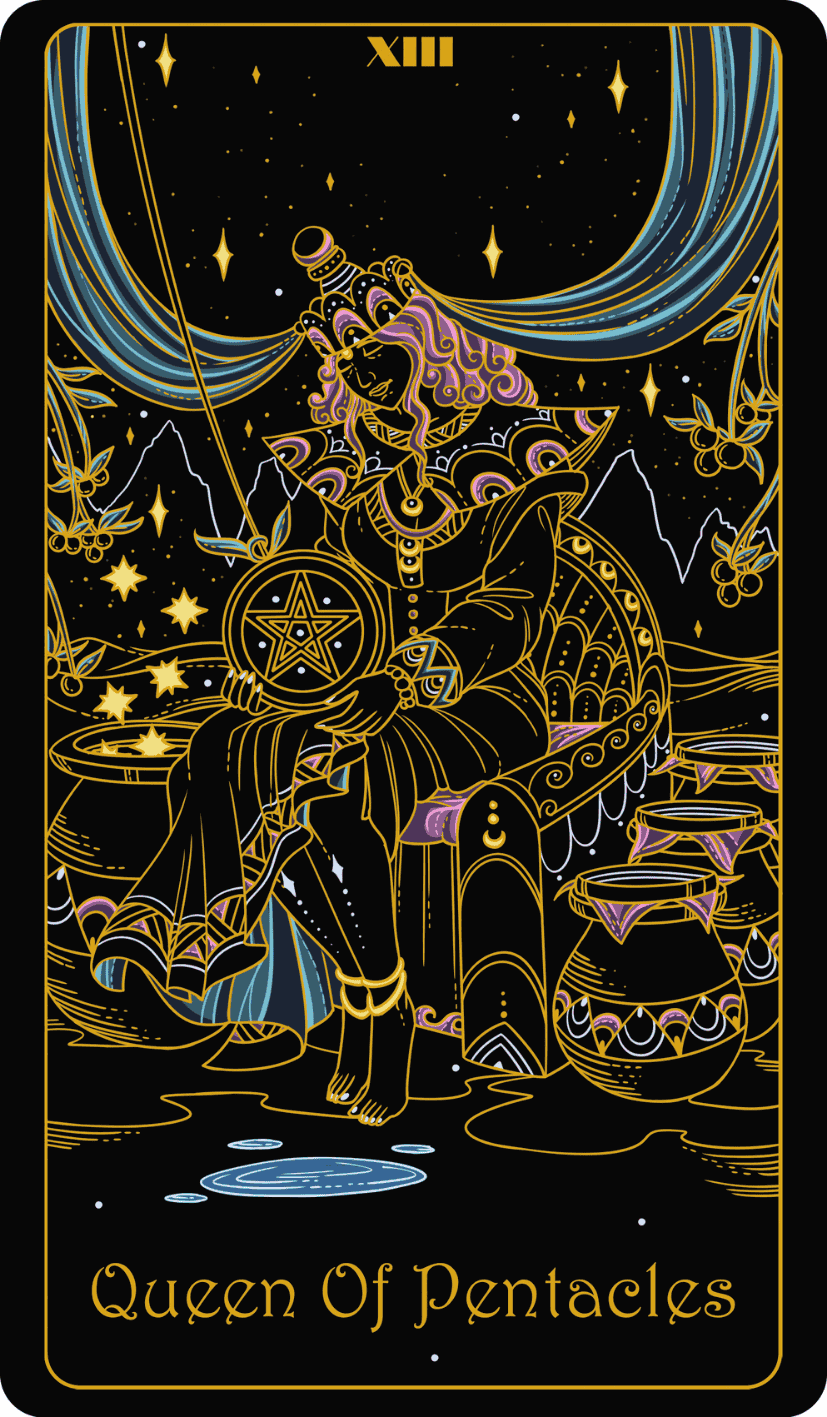 queen of pentacles upright