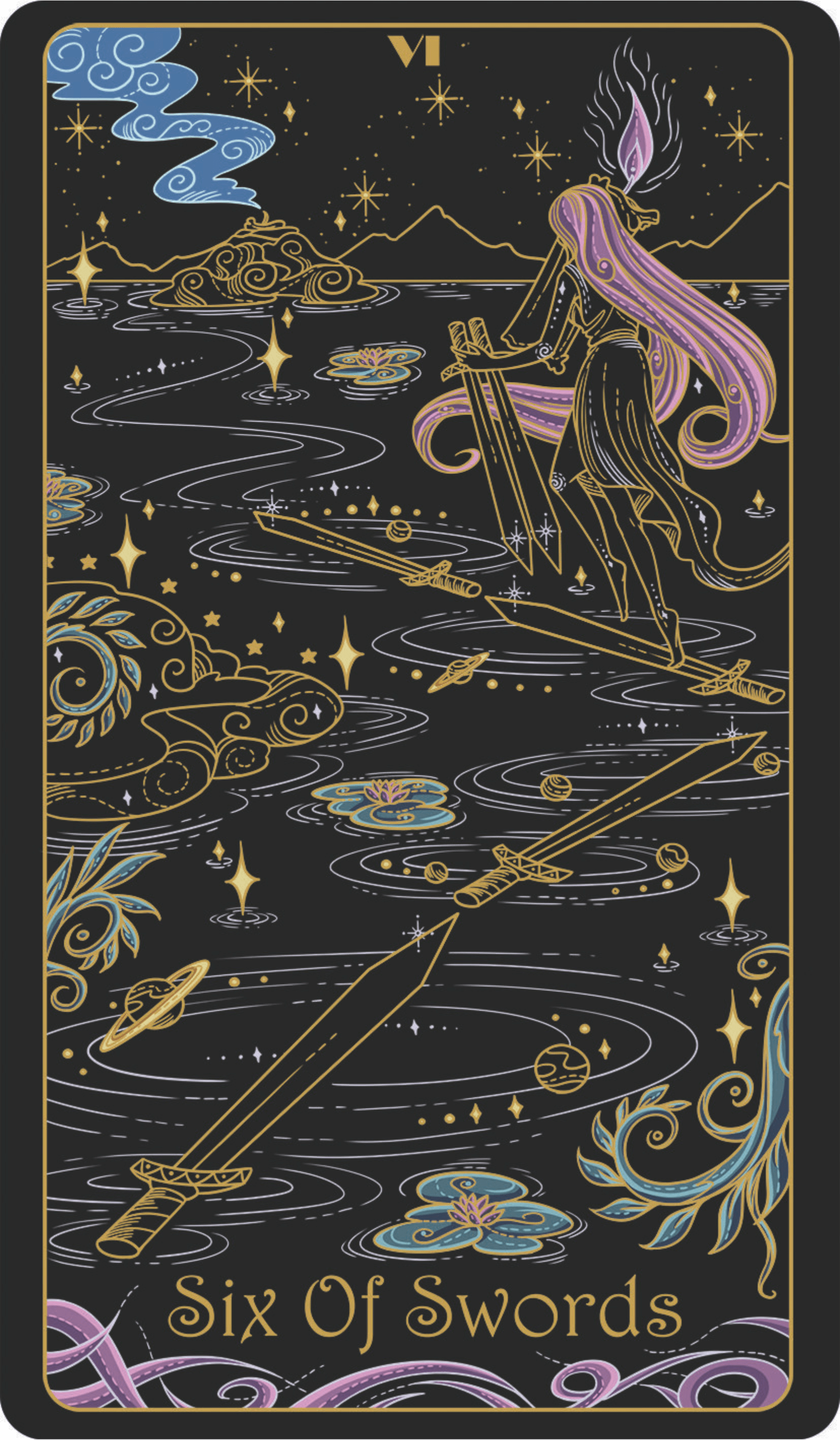 six of swords upright