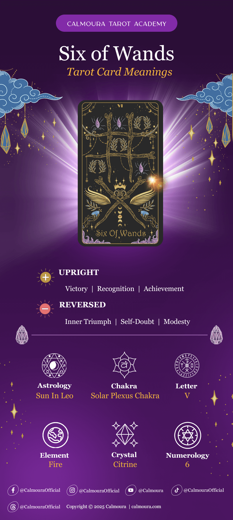 six of wands cheat sheet