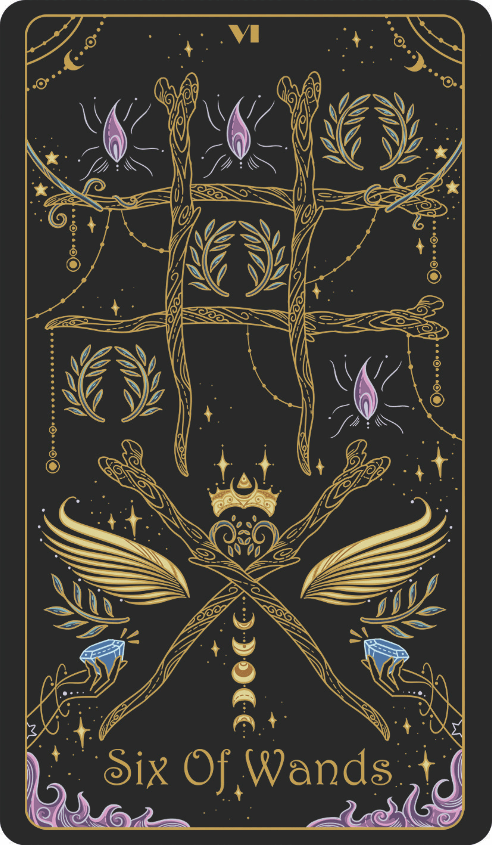 six of wands upright