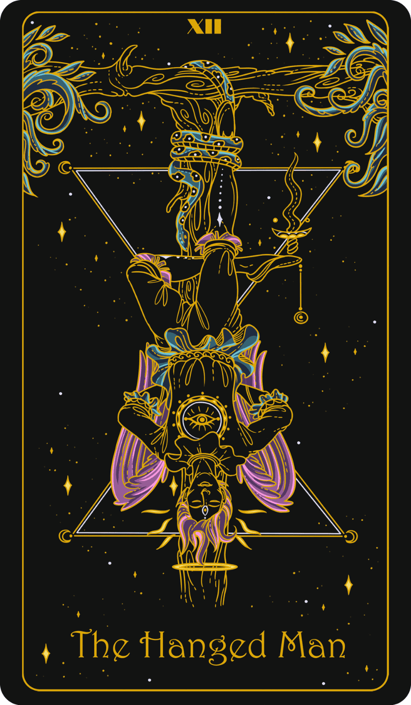 the hanged man upright
