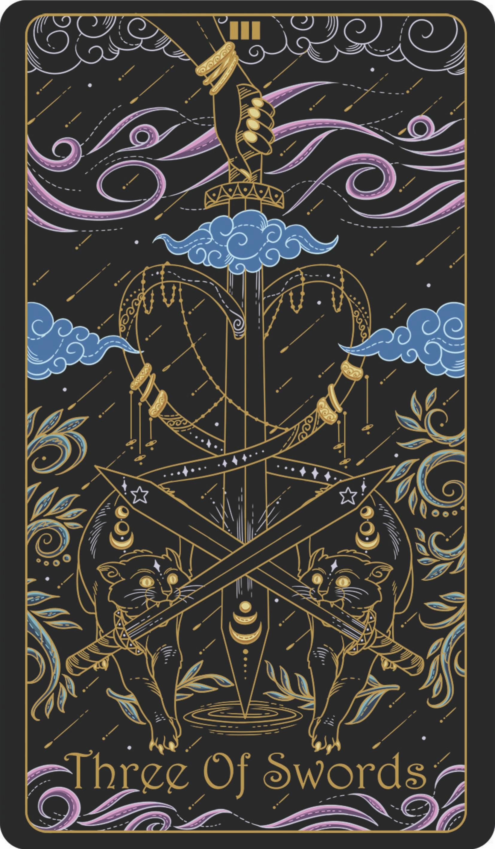three of swords upright