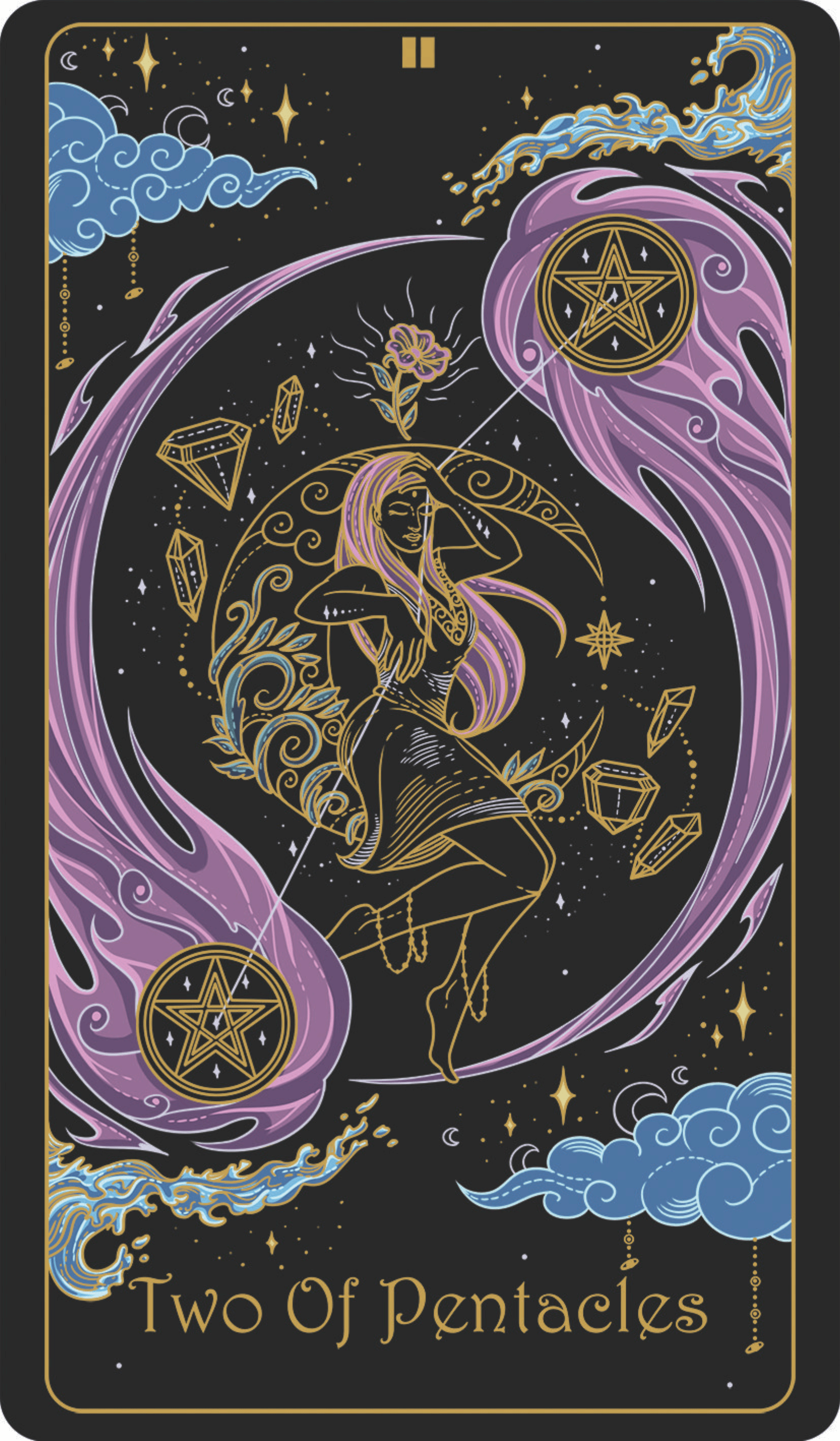 two of pentacles upright
