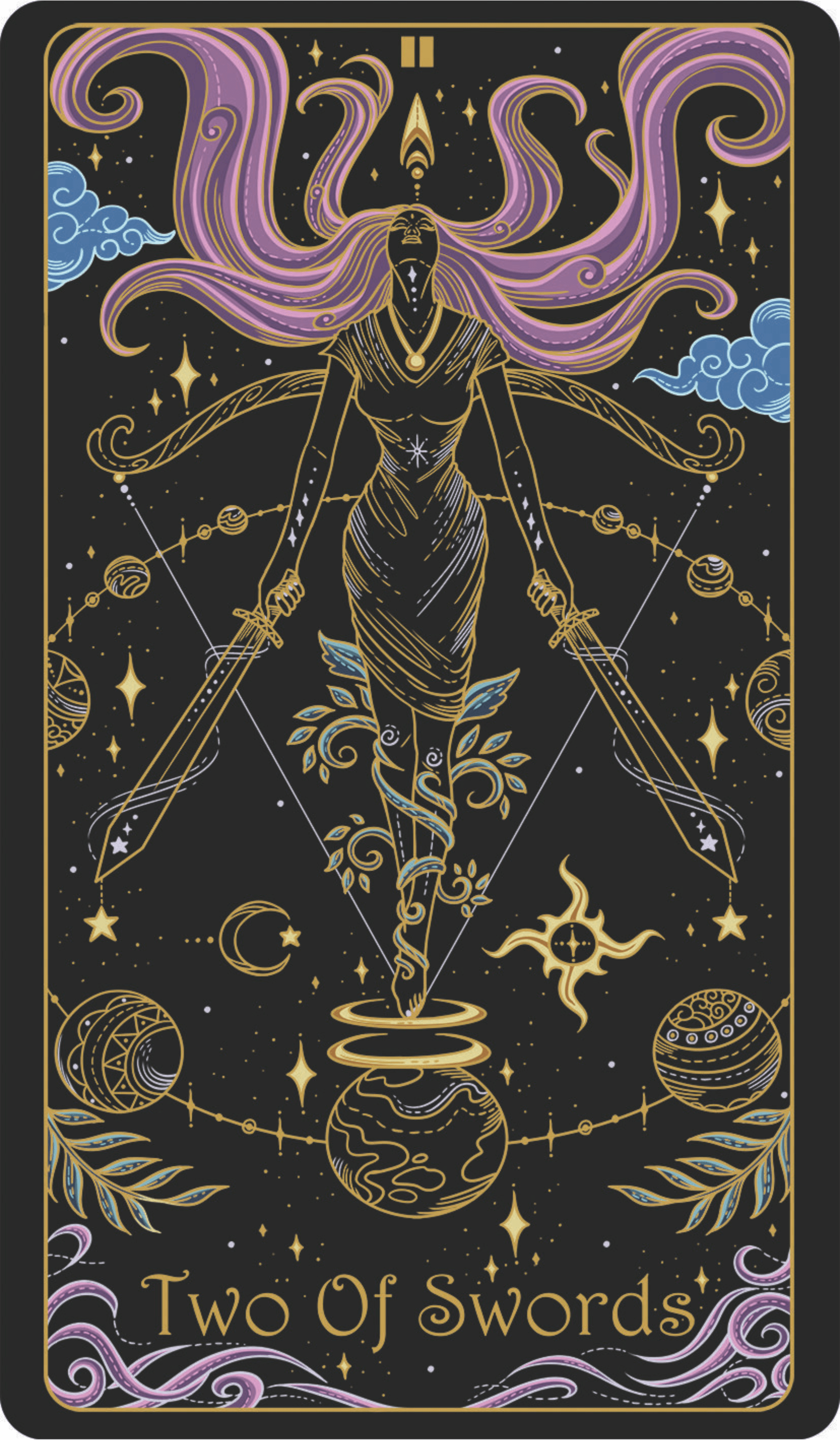 two of swords upright