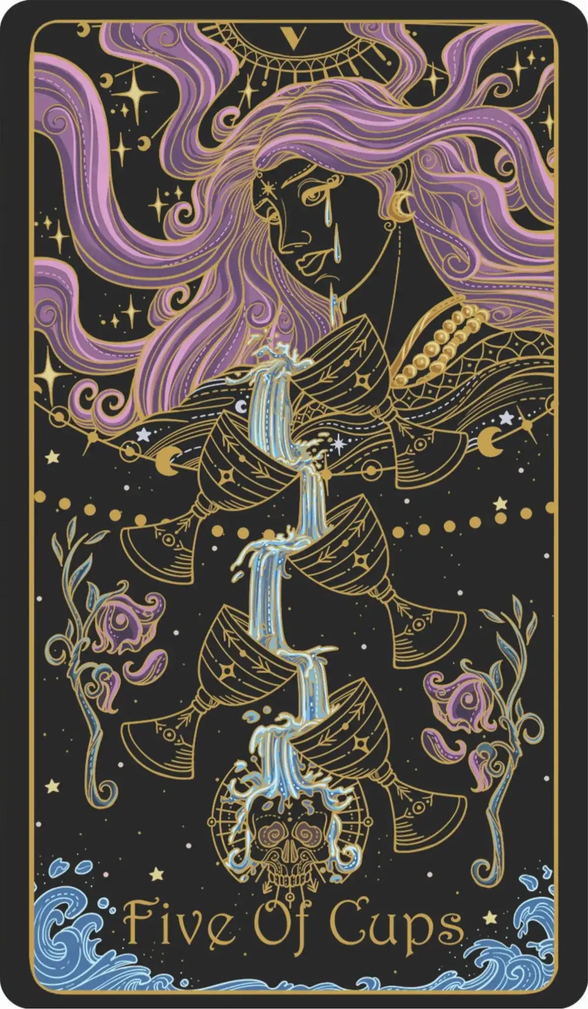 five of cups upright